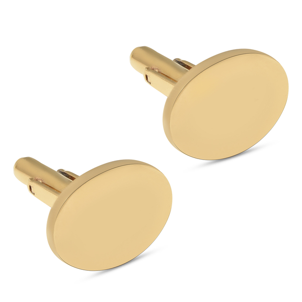 Peter Engraved CuffLink in Yellow Gold Tone