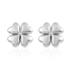RACHEL GALLEY Love Burst Collection- Platinum Overlay Sterling Silver 4-Leaf Clover Stud Earrings (with Push Back)