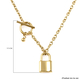 Necklace (Size - 17)With Charm And T-Bar Clasp in Yellow Gold Tone