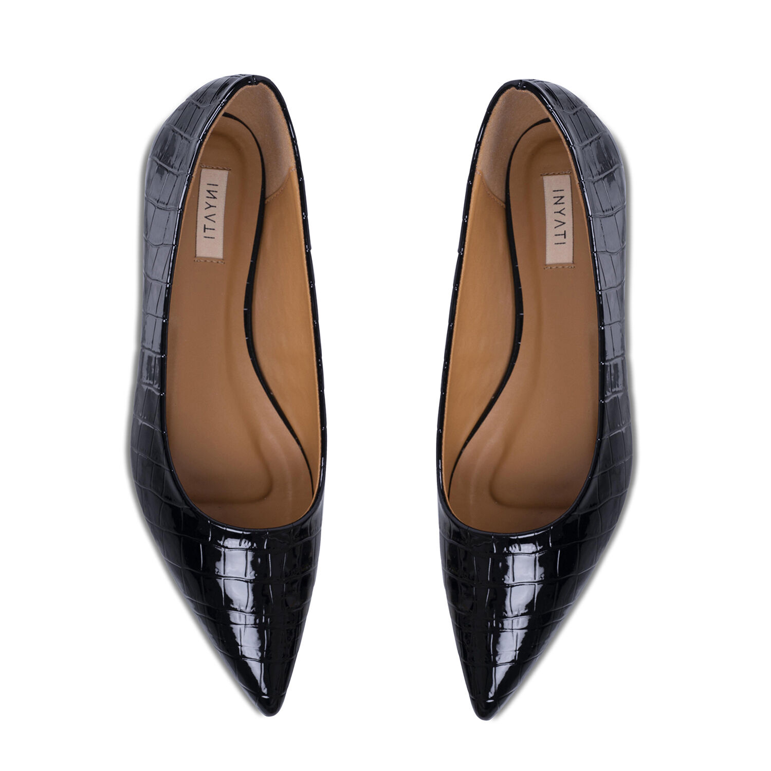 Inyati Violet Black Croco Shoes