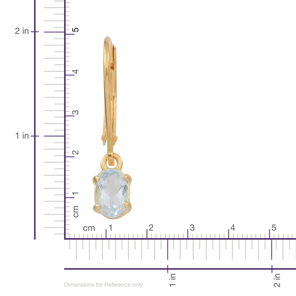 Espirito Santo Aquamarine (Ovl) Earrings in 14K Gold Overlay Sterling Silver 0.750 Ct.