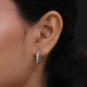 9K White Gold SGL Certified Diamond ( I1-I2/G-H) Full Hoop Earrings with Clasp 0.26 Ct.