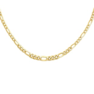Italian Made 9K Yellow Gold Figaro Necklace (Size 20) with Spring Ring Clasp, Gold Wt. 3.15 Gms