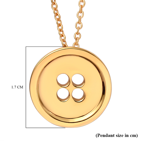 LucyQ Button Collection - 18K Vermeil Yellow Gold Overlay Sterling Silver Necklace (Size 18)