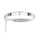 NY Close Out Sterling Silver Rhodium Plated Diamond Cut Design Bracelet (Size 7.5) With Clasp and Sa