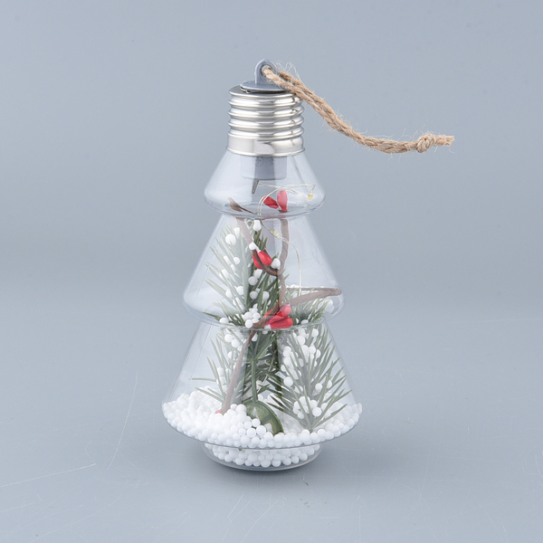 Set of 2 - Christmas Decorative Tree Pattern Transparent LED Light (Size 14x7Cm)