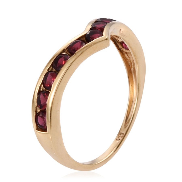 Mahenge Spinel (Rnd) Wishbone Ring in 14K Gold Overlay Sterling Silver 1.000 Ct.