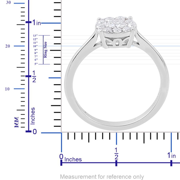 ILIANA 0.50 Carat Diamond IGI Certified (SI/G-H) Floral Ring in 18K White Gold