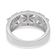 Pink Sapphire and Natural Cambodian Zircon Floral Ring in Rhodium Overlay Sterling Silver 1.37 Ct.