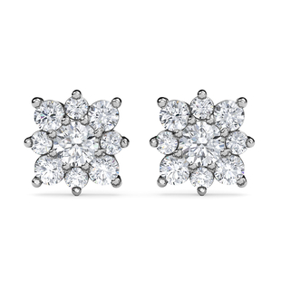 9K White Gold SGL Certified Natural Diamond (I3/G-H) Earrings (with Push Back) 0.47 Ct.