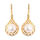 Edison Pearl Lever Back Earrings in Yellow Gold Overlay Sterling Silver