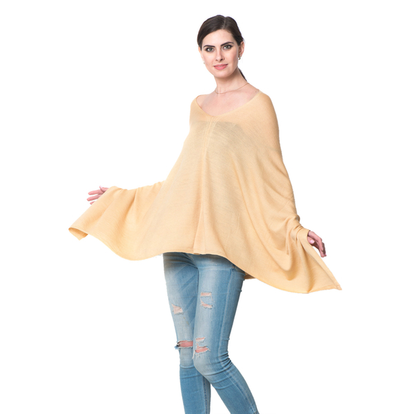 Limited Available - 100% Pashmina Wool Cream Colour Body Shawl (Free Size)
