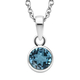 2 Piece Set - Swiss Blue Topaz Pendant & Hook Earrings in Platinum Overlay Sterling Silver With Stainless Steel Chain (size 20),  Silver wt. 5.26 Gms