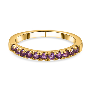 Amethyst Half Eternity Ring in 18K Vermeil Yellow Gold Plated Sterling Silver