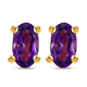 Set of 3 - Mozambique Garnet, Hebei Peridot and Amethyst Stud Earrings (with Push Back) in 14K Gold Overlay Sterling Silver 1.250 Ct.