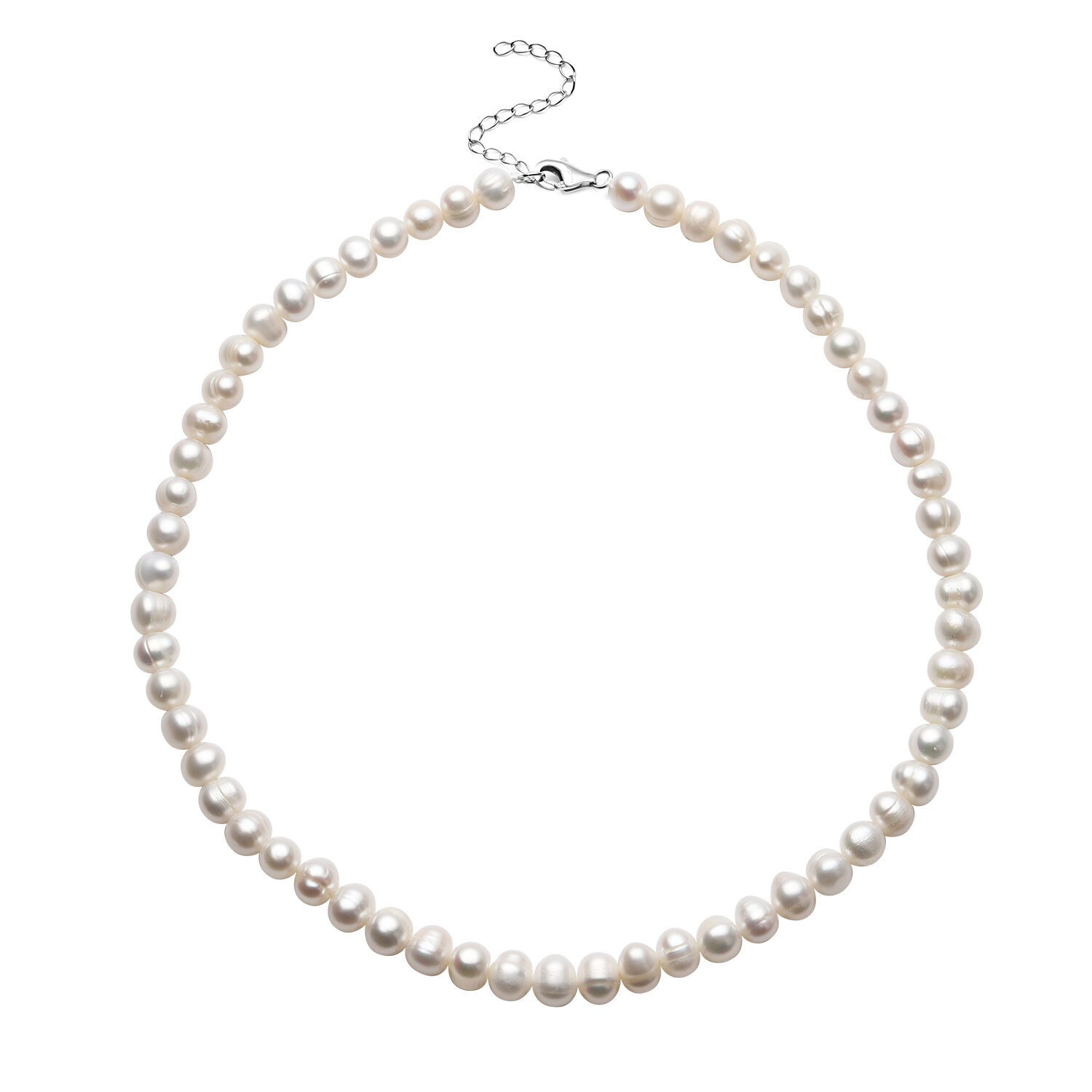 White Fresh Water Pearl Necklace Size 