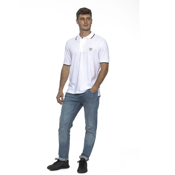 19V69 ITALIA by Alessandro Versace 100% Cotton Polo T-Shirt (Size XL) - White
