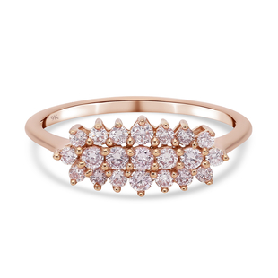 9K Rose Gold Diamond Cluster Ring 0.50 Ct.