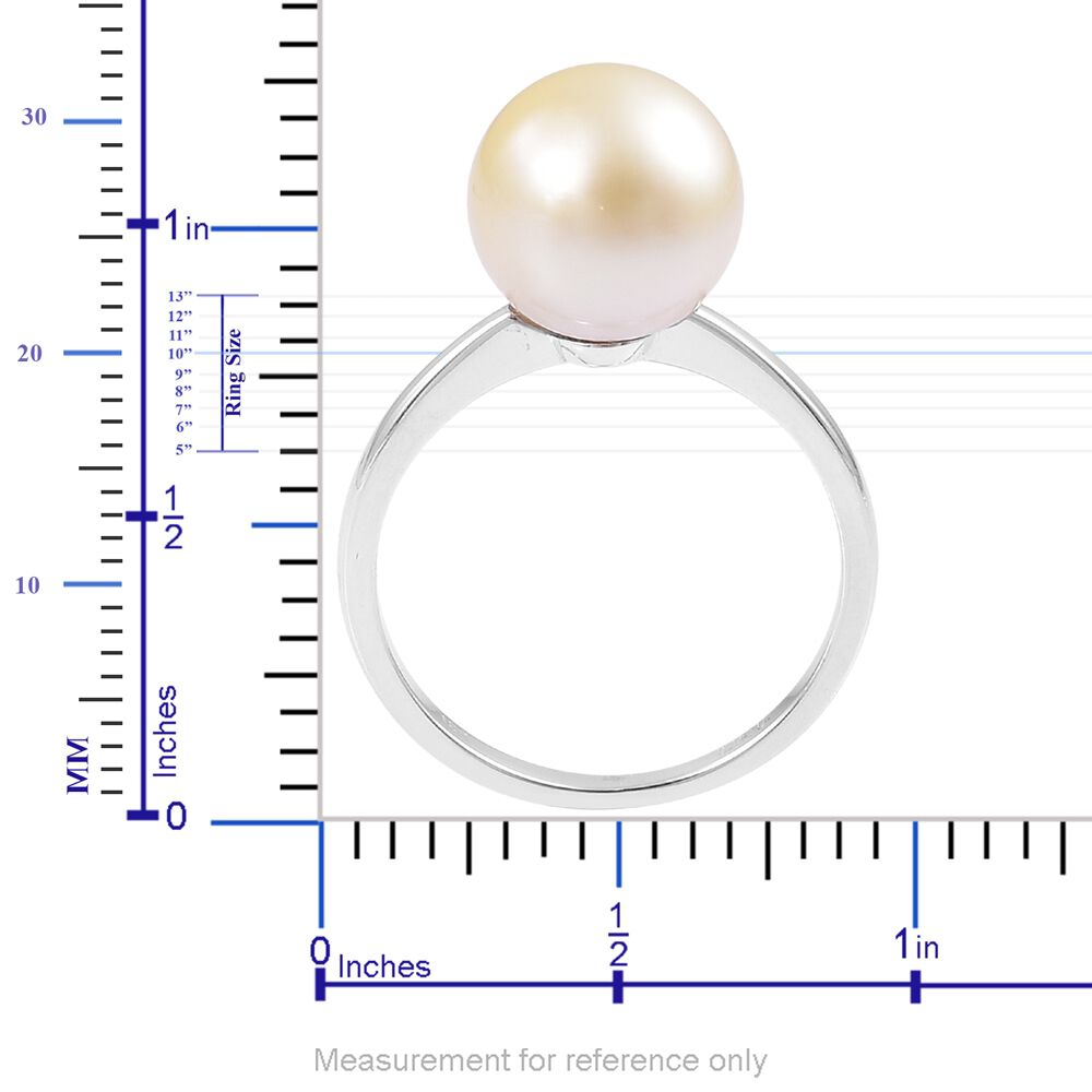 ILIANA AAA South Sea Golden Pearl (10.5-11mm) Ring in 18K White Gold