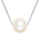 White Edison Pearl Necklace (Size - 18) in Rhodium Overlay Sterling Silver
