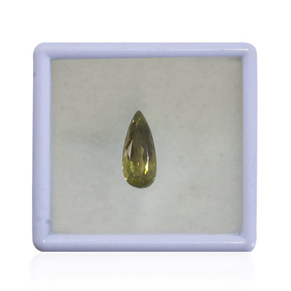 IGI Certified Natural Canary Tourmaline Faceted (Pear 15.72x6.8 4A) 3.460 Cts (GT12833505)