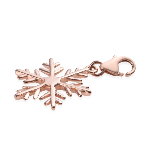 Rose Gold Overlay Sterling Silver Snowflake Charm