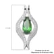 ELANZA Simulated Emerald, Simulated Diamond and Simulated Black Spinel Pendant in Rhodium Overlay Sterling Silver