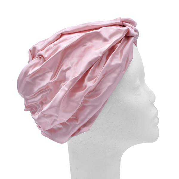 100% Mulberry Silk Turban / Bonnet in Pink (Size 18x24cm)