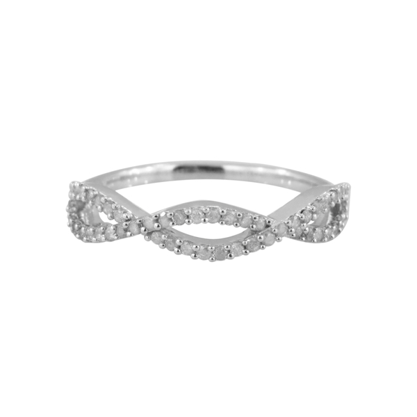 9K White Gold SGL Certified Diamond (Rnd) (I3/G-H) Infinity Ring 0.330 Ct.