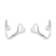 Rhodium Overlay Sterling Silver Heart Stud Earrings