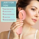Waterproof Silicone Facial Cleansing Brush - Light Pink (With 4 Speeds & USB Charger)