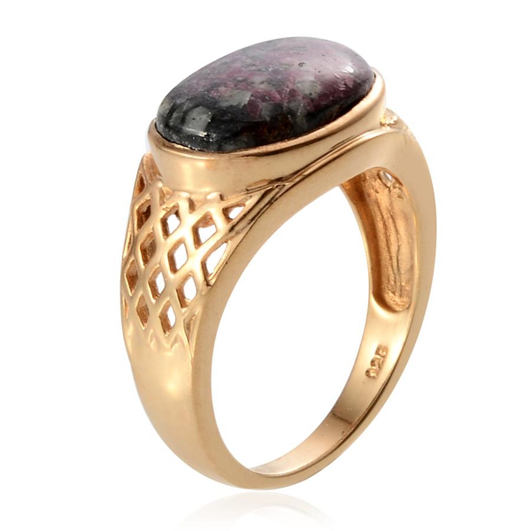 Natural  Eudialyte (Ovl) Solitaire Ring in 14K Gold Overlay Sterling Silver 4.750 Ct.