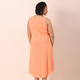 Jovie Solid Colour Viscose Sleeveless Dress in Orange (Size up to 20)