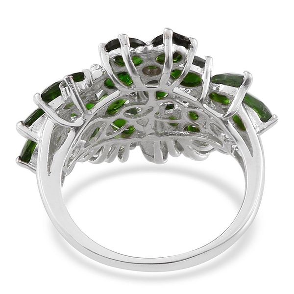 Chrome Diopside (Ovl) Ring in Platinum Overlay Sterling Silver 5.750 Ct.