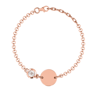 Diamond Bracelet (Size 6 with Extender) in Rose Gold Overlay Sterling Silver