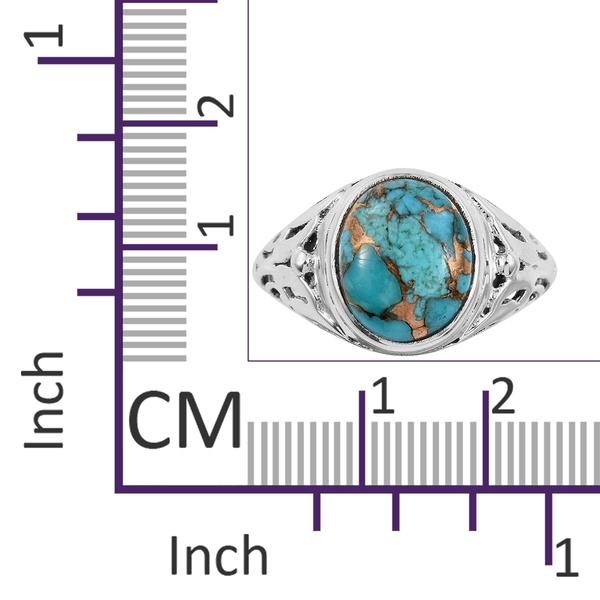 Mojave Blue Turquoise (Ovl) Solitaire Ring in Sterling Silver 4.730 Ct.