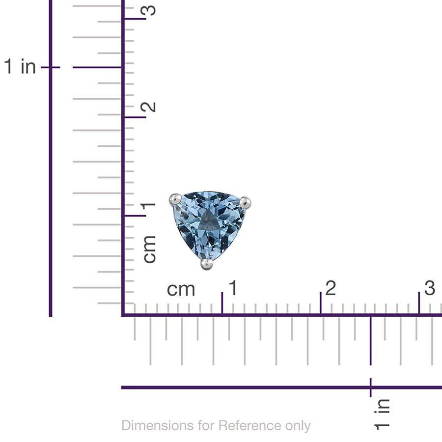 RHAPSODY 950 Platinum Santa Maria Deep Colour Aquamarine (Trl) Stud Earrings (with Screw Back) 1.150 Ct.