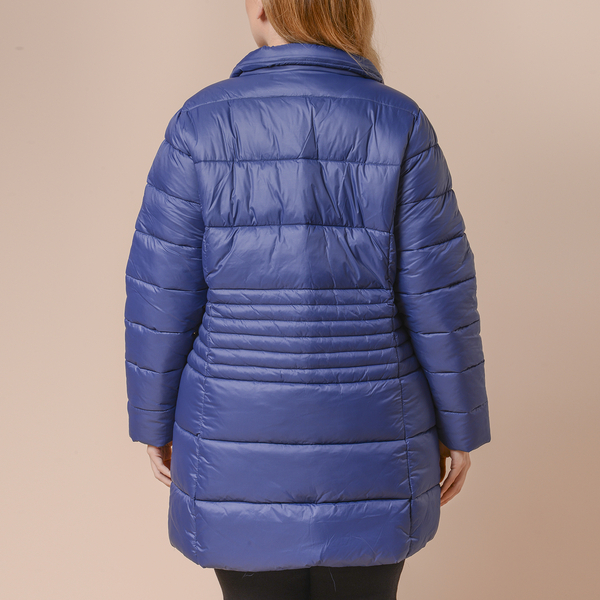 Winter Puffer Jacket with Middle Zip In Blue (Size: S, 10-12)