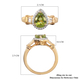 Hebei Peridot and Natural Cambodian Zircon Ring in Yellow Gold Overlay Sterling Silver 2.25 Ct.