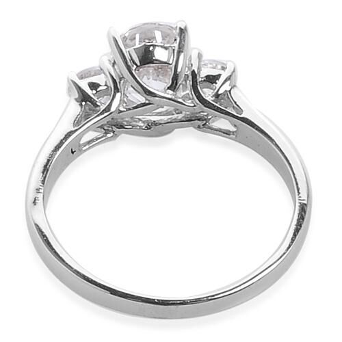Brazilian Goshenite (1.04 Ct)White Topaz Platinum Overlay Sterling Silver Ring   1.220  Ct.