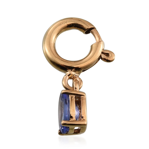 Tanzanite Oval Charm in 14K Gold Overlay Sterling Silver 0.850 Ct.