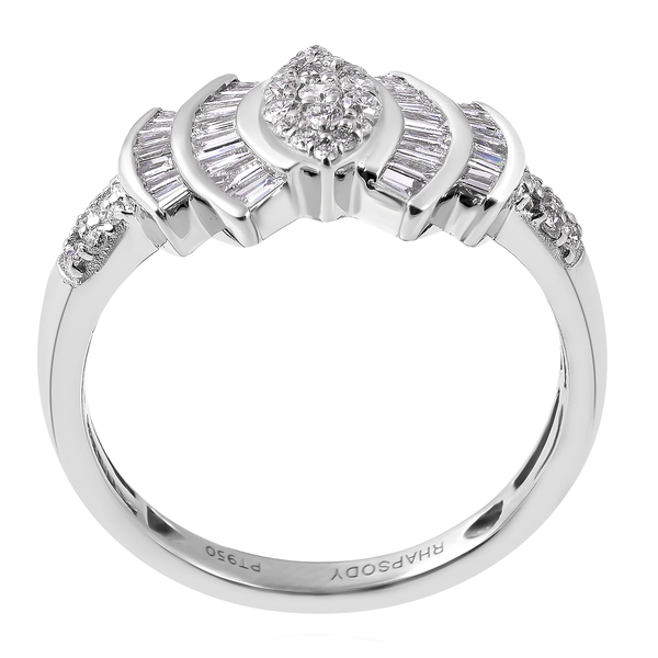 RHAPSODY 950 Platinum IGI Certified Diamond (VS/E-F) Ring 0.75 Ct.