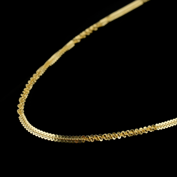Yellow Gold Overlay Sterling Silver Margherita Chain (Size - 24) with Lobster Clasp
