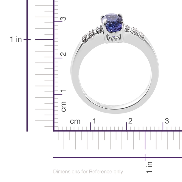 ILIANA 1.95 Ct AAA Tanzanite and Diamond (SI/G-H) Ring in 18K White Gold