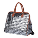 Alphabet Pattern Travel Bag with Shoulder Strap (Size 43x38x20 Cm) - Silver
