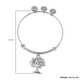 Tree of Life Bangle (Size 7.5 Strechable) in Silver Tone