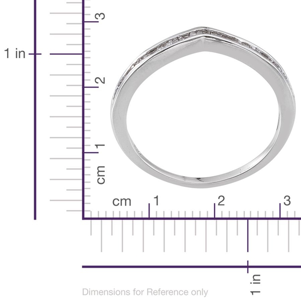 Diamond (Bgt) Wishbone Ring in Platinum Overlay Sterling Silver 0.250 Ct.