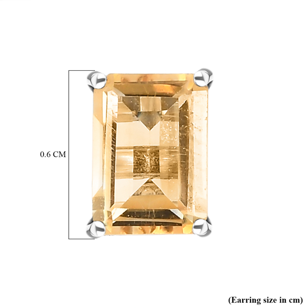 Citrine Stud Earrings (with Push Back) in Platinum Overlay Sterling Silver 1.910 Ct.