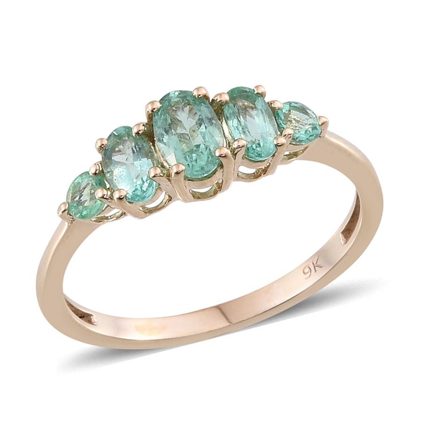 9K Y Gold Boyaca Colombian Emerald (Ovl 0.50 Ct) Ring 1.250 Ct.