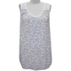SUGARCRISP Ditsy Printed Vest Top with Shoulder Detail in White (One Size; 60x75cm) CB 29in
